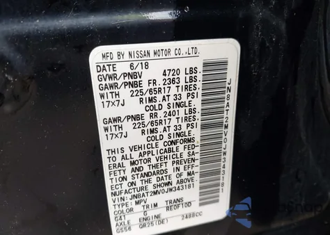 2018 Nissan Rogue Sv из США, поврежденный, VIN JN8AT2MV0JW343181